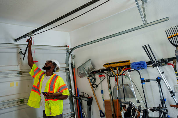 Professional Garage Door Panel Replacement technician working in Rosanky, TX